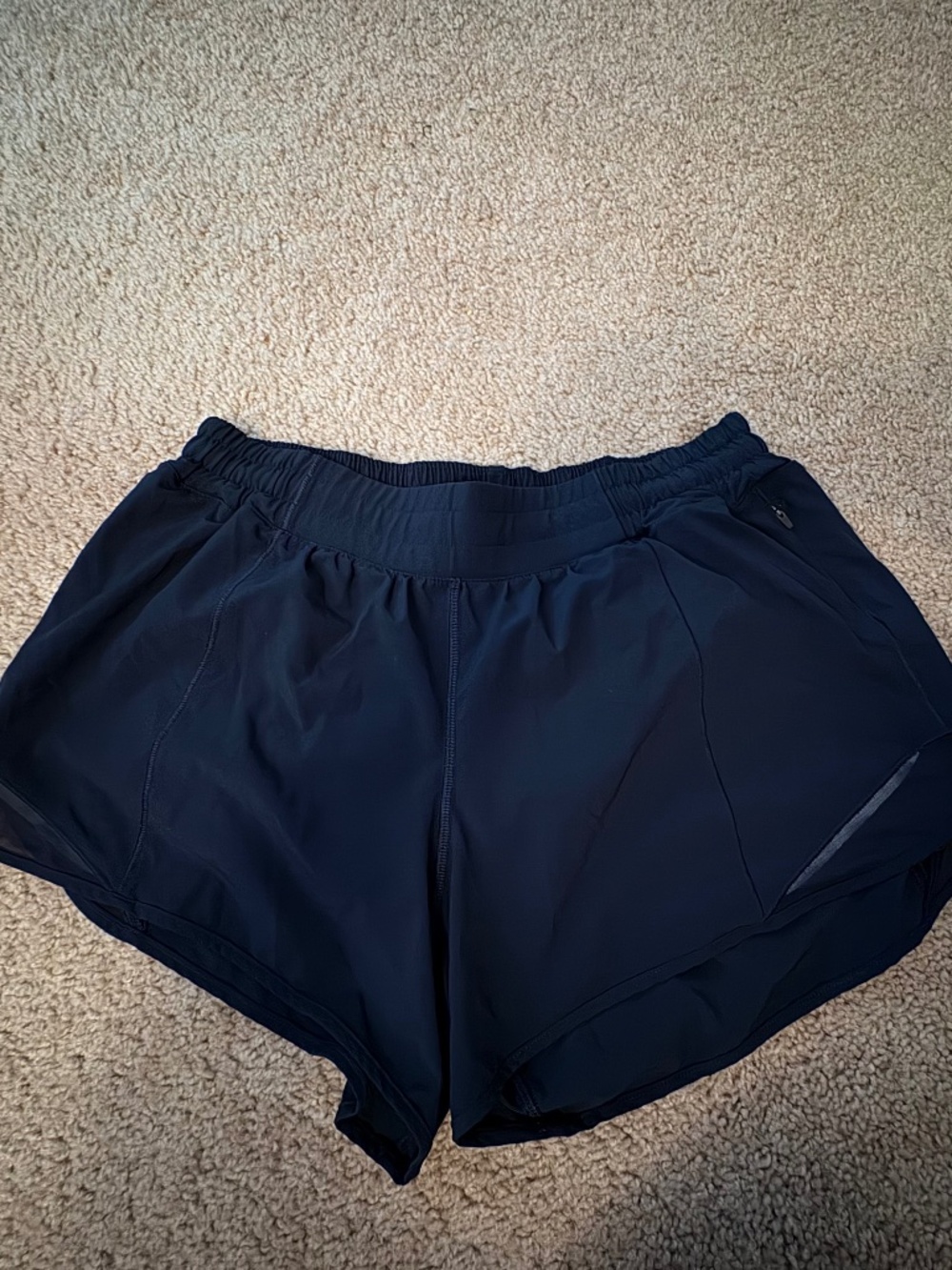 Lululemon Navy Athletic Shorts with Built-In Liner – Size 10 Tall
